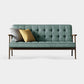 Faux Leather Tufted Sofa Split-Back 28.3"W Sofa with Square Arm for Living Room 59"L x 29.5"W x 31.5"H Mint Green Clearhalo 'furn' 'furn_sofas' 'Furniture' 'furniture_sofas' 'Living Room Furniture' 'Sofa' 'sofas' 5021452