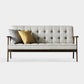 Faux Leather Tufted Sofa Split-Back 28.3"W Sofa with Square Arm for Living Room 59"L x 29.5"W x 31.5"H White Clearhalo 'furn' 'furn_sofas' 'Furniture' 'furniture_sofas' 'Living Room Furniture' 'Sofa' 'sofas' 5021455