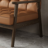 Faux Leather Tufted Sofa Split-Back 28.3"W Sofa with Square Arm for Living Room Clearhalo 'furn' 'furn_sofas' 'Furniture' 'furniture_sofas' 'Living Room Furniture' 'Sofa' 'sofas' 5021459