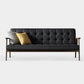 Faux Leather Tufted Sofa Split-Back 28.3"W Sofa with Square Arm for Living Room 67"L x 30"W x 31.5"H Black Clearhalo 'furn' 'furn_sofas' 'Furniture' 'furniture_sofas' 'Living Room Furniture' 'Sofa' 'sofas' 5021460