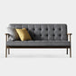 Faux Leather Tufted Sofa Split-Back 28.3"W Sofa with Square Arm for Living Room 59"L x 29.5"W x 31.5"H Grey Clearhalo 'furn' 'furn_sofas' 'Furniture' 'furniture_sofas' 'Living Room Furniture' 'Sofa' 'sofas' 5021461