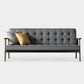 Faux Leather Tufted Sofa Split-Back 28.3"W Sofa with Square Arm for Living Room 67"L x 30"W x 31.5"H Grey Clearhalo 'furn' 'furn_sofas' 'Furniture' 'furniture_sofas' 'Living Room Furniture' 'Sofa' 'sofas' 5021467