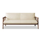 Faux Leather Modern Sofa Round Arm 28.7 "W Sofa with Bolster Pillows 65''L x29"W x 30"H White Walnut Clearhalo 'furn' 'furn_sofas' 'Furniture' 'furniture_sofas' 'Living Room Furniture' 'Sofa' 'sofas' 5021473