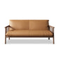 Faux Leather Modern Sofa Round Arm 28.7 "W Sofa with Bolster Pillows Clearhalo 'furn' 'furn_sofas' 'Furniture' 'furniture_sofas' 'Living Room Furniture' 'Sofa' 'sofas' 5021483