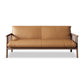 Faux Leather Modern Sofa Round Arm 28.7 "W Sofa with Bolster Pillows Clearhalo 'furn' 'furn_sofas' 'Furniture' 'furniture_sofas' 'Living Room Furniture' 'Sofa' 'sofas' 5021484