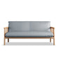 Faux Leather Modern Sofa Round Arm 28.7 "W Sofa with Bolster Pillows 59.1"L x 28.7"W x 30.3"H Light Gray Natural Wood Clearhalo 'furn' 'furn_sofas' 'Furniture' 'furniture_sofas' 'Living Room Furniture' 'Sofa' 'sofas' 5021487