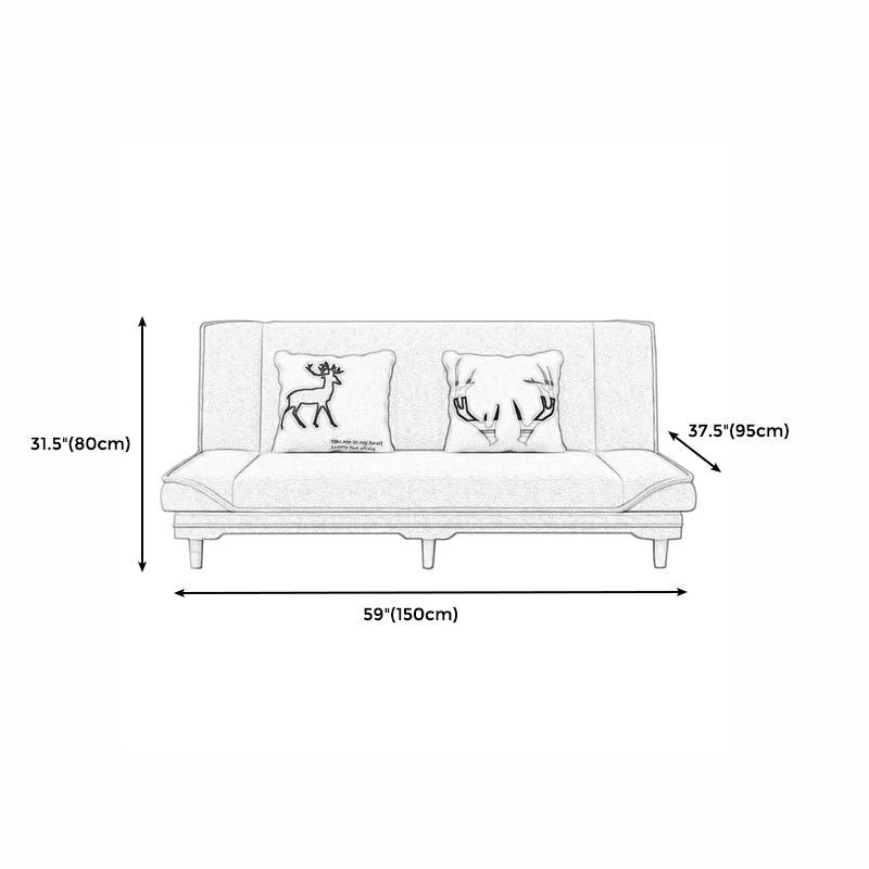Cotton Blend Transitional Sofa Bed 31.5"High Armless Sofa with Tight Back Sofa Clearhalo 'furn' 'furn_sofas' 'Furniture' 'furniture_sofas' 'Living Room Furniture' 'Sofa' 'sofas' 5021532