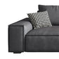 Modern Sofa with Bolster Pillows 35.43"High Square Arm Sofa, Black Clearhalo 'furn' 'furn_sofas' 'Furniture' 'furniture_sofas' 'Living Room Furniture' 'Sofa' 'sofas' 5021540