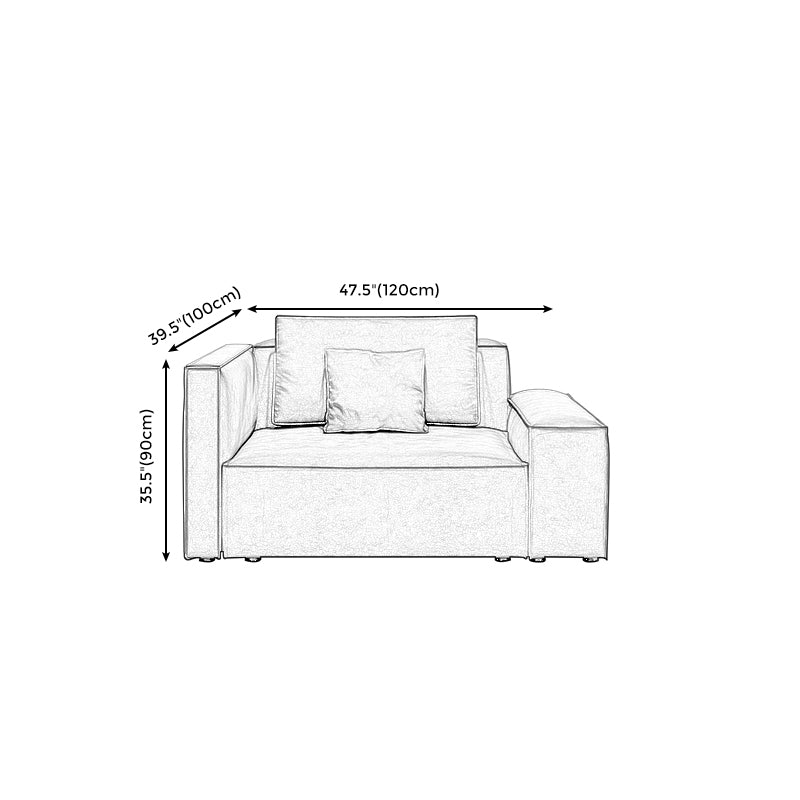 Modern Sofa with Bolster Pillows 35.43"High Square Arm Sofa, Black Clearhalo 'furn' 'furn_sofas' 'Furniture' 'furniture_sofas' 'Living Room Furniture' 'Sofa' 'sofas' 5021541