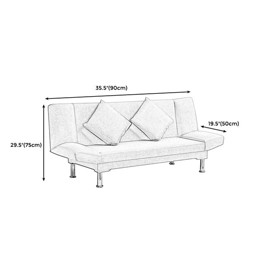 Silver Transitional Modern Tight Back Sofa Bed 29.53"High Armless Sofa Bed