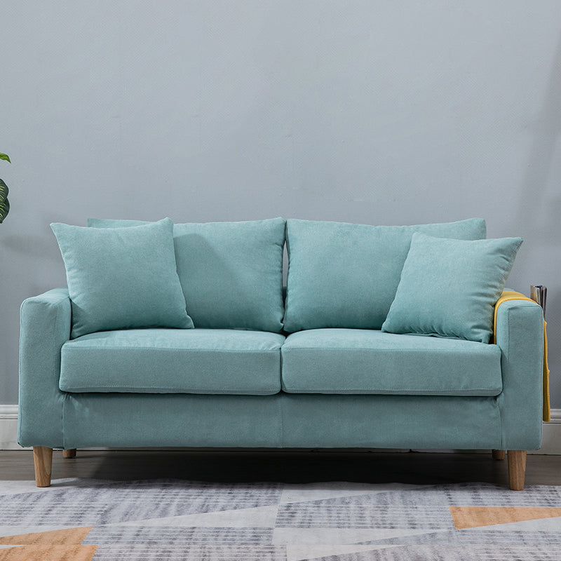 Beige Modern Farmhouse Cushions Standard Sofa 21.65"High Square Arm Sofa Mint Green Clearhalo 'furn' 'furn_sofas' 'Furniture' 'furniture_sofas' 'Living Room Furniture' 'Sofa' 'sofas' 5021666