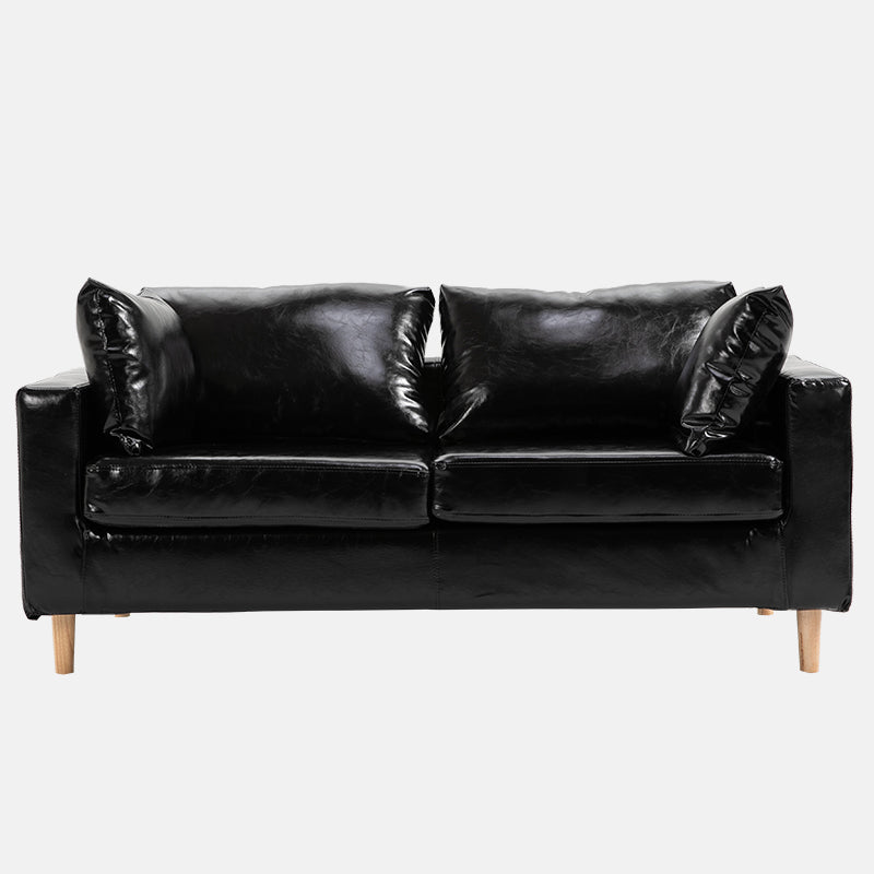 Beige Modern Farmhouse Cushions Standard Sofa 21.65"High Square Arm Sofa Black Clearhalo 'furn' 'furn_sofas' 'Furniture' 'furniture_sofas' 'Living Room Furniture' 'Sofa' 'sofas' 5021668