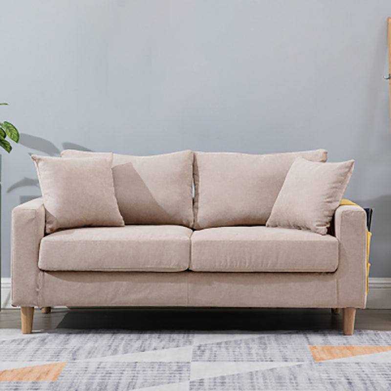 Beige Modern Farmhouse Cushions Standard Sofa 21.65"High Square Arm Sofa Light Khaki Clearhalo 'furn' 'furn_sofas' 'Furniture' 'furniture_sofas' 'Living Room Furniture' 'Sofa' 'sofas' 5021669