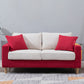 Beige Modern Farmhouse Cushions Standard Sofa 21.65"High Square Arm Sofa Burgundy-White Clearhalo 'furn' 'furn_sofas' 'Furniture' 'furniture_sofas' 'Living Room Furniture' 'Sofa' 'sofas' 5021678