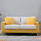 Beige Modern Farmhouse Cushions Standard Sofa 21.65"High Square Arm Sofa Yellow White Clearhalo 'furn' 'furn_sofas' 'Furniture' 'furniture_sofas' 'Living Room Furniture' 'Sofa' 'sofas' 5021685