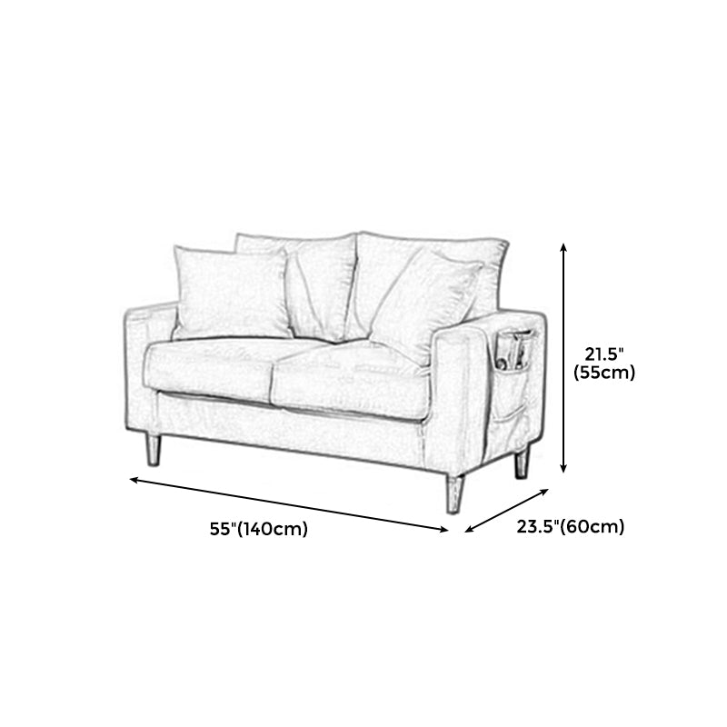 Beige Modern Farmhouse Cushions Standard Sofa 21.65"High Square Arm Sofa Clearhalo 'furn' 'furn_sofas' 'Furniture' 'furniture_sofas' 'Living Room Furniture' 'Sofa' 'sofas' 5021687