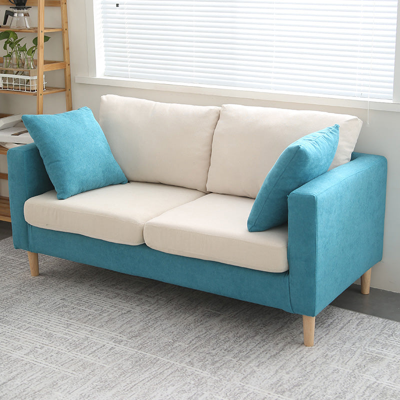 55" H Scandinavian Fabric Sofa With Cushions for Living Room, Apartment Lake Blue-White Clearhalo 'furn' 'furn_sofas' 'Furniture' 'furniture_sofas' 'Living Room Furniture' 'Sofa' 'sofas' 5021690