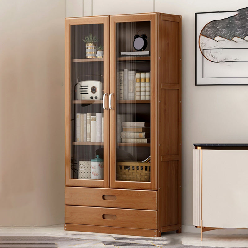 Wooden Standard Bookcase Modern Style Closed Back Bookshelf with Drawer Storage 31.5"L x 11.8"W x 63"H Clearhalo 'Bookcases' 'furn' 'furn_bookcases' 'Furniture' 'furniture_bookcases' 'Office Furniture' 5021735