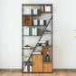 Metal and Wooden Shelf Bookcase with Doors Modern Bookshelf for Office 35.4"L x 9.8"W x 78.7"H Clearhalo 'Bookcases' 'furn' 'furn_bookcases' 'Furniture' 'furniture_bookcases' 'Office Furniture' 5021747