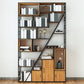 Metal and Wooden Shelf Bookcase with Doors Modern Bookshelf for Office Clearhalo 'Bookcases' 'furn' 'furn_bookcases' 'Furniture' 'furniture_bookcases' 'Office Furniture' 5021752