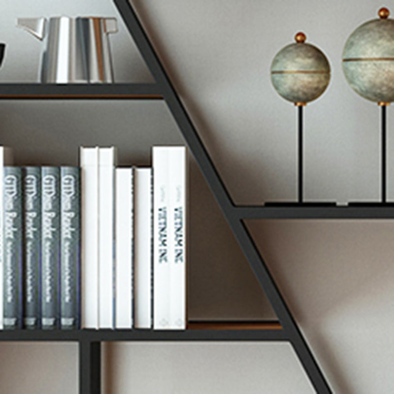 Metal and Wooden Shelf Bookcase with Doors Modern Bookshelf for Office Clearhalo 'Bookcases' 'furn' 'furn_bookcases' 'Furniture' 'furniture_bookcases' 'Office Furniture' 5021755