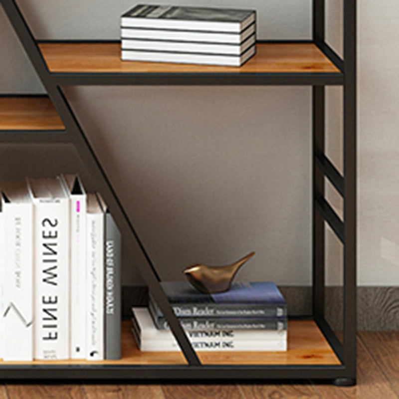 Metal and Wooden Shelf Bookcase with Doors Modern Bookshelf for Office Clearhalo 'Bookcases' 'furn' 'furn_bookcases' 'Furniture' 'furniture_bookcases' 'Office Furniture' 5021756