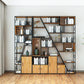 Metal and Wooden Shelf Bookcase with Doors Modern Bookshelf for Office Clearhalo 'Bookcases' 'furn' 'furn_bookcases' 'Furniture' 'furniture_bookcases' 'Office Furniture' 5021758