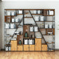 Metal and Wooden Shelf Bookcase with Doors Modern Bookshelf for Office Clearhalo 'Bookcases' 'furn' 'furn_bookcases' 'Furniture' 'furniture_bookcases' 'Office Furniture' 5021760