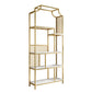 Gold Iron Frame Geometric Bookshelf Vertical Open Bookcase with Manufactured Wood Shelf Clearhalo 'Bookcases' 'furn' 'furn_bookcases' 'Furniture' 'furniture_bookcases' 'Office Furniture' 5021773