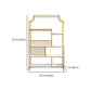 Gold Iron Frame Geometric Bookshelf Vertical Open Bookcase with Manufactured Wood Shelf Clearhalo 'Bookcases' 'furn' 'furn_bookcases' 'Furniture' 'furniture_bookcases' 'Office Furniture' 5021781