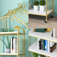 Gold Vertical Bookshelf Iron Frame Solid Wood Shelf Bookcase with Caster Wheels Clearhalo 'Bookcases' 'furn' 'furn_bookcases' 'Furniture' 'furniture_bookcases' 'Office Furniture' 5021793
