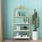 Gold Vertical Bookshelf Iron Frame Solid Wood Shelf Bookcase with Caster Wheels Clearhalo 'Bookcases' 'furn' 'furn_bookcases' 'Furniture' 'furniture_bookcases' 'Office Furniture' 5021796