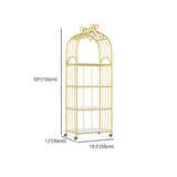 Gold Vertical Bookshelf Iron Frame Solid Wood Shelf Bookcase with Caster Wheels Clearhalo 'Bookcases' 'furn' 'furn_bookcases' 'Furniture' 'furniture_bookcases' 'Office Furniture' 5021798