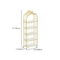 Gold Vertical Bookshelf Iron Frame Solid Wood Shelf Bookcase with Caster Wheels Clearhalo 'Bookcases' 'furn' 'furn_bookcases' 'Furniture' 'furniture_bookcases' 'Office Furniture' 5021800