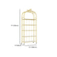 Gold Vertical Bookshelf Iron Frame Solid Wood Shelf Bookcase with Caster Wheels Clearhalo 'Bookcases' 'furn' 'furn_bookcases' 'Furniture' 'furniture_bookcases' 'Office Furniture' 5021803
