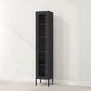 Metal Bookshelf Scandinavian Style Bookcase with Door for Office Home Black 1 Clearhalo 'Bookcases' 'furn' 'furn_bookcases' 'Furniture' 'furniture_bookcases' 'Office Furniture' 5021825