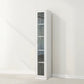 Metal Bookshelf Scandinavian Style Bookcase with Door for Office Home Off-White 1 Clearhalo 'Bookcases' 'furn' 'furn_bookcases' 'Furniture' 'furniture_bookcases' 'Office Furniture' 5021834