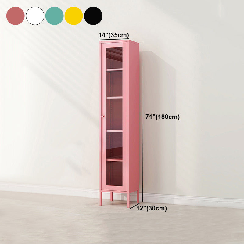 Metal Bookshelf Scandinavian Style Bookcase with Door for Office Home Clearhalo 'Bookcases' 'furn' 'furn_bookcases' 'Furniture' 'furniture_bookcases' 'Office Furniture' 5021835