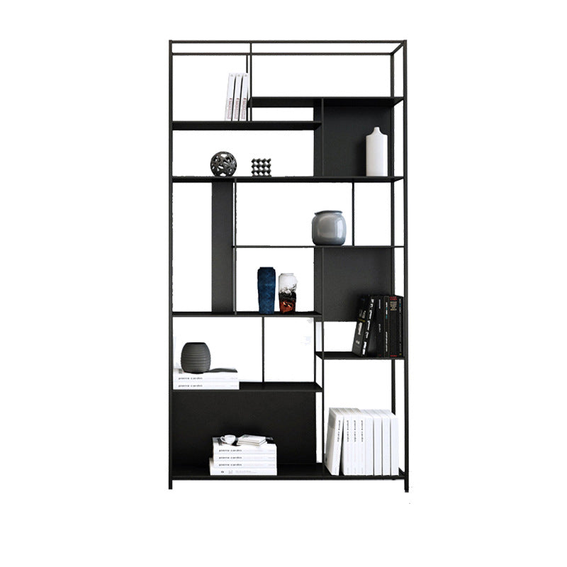 Open Back Bookshelf Contemporary Style Bookcase for Home Office Study Room Black Clearhalo 'Bookcases' 'furn' 'furn_bookcases' 'Furniture' 'furniture_bookcases' 'Office Furniture' 5021842