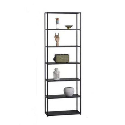 Open Back Bookshelf Contemporary Style Bookcase for Office Study Room 23.6"L x 11.8"W x 70.9"H Black Clearhalo 'Bookcases' 'furn' 'furn_bookcases' 'Furniture' 'furniture_bookcases' 'Office Furniture' 5021861