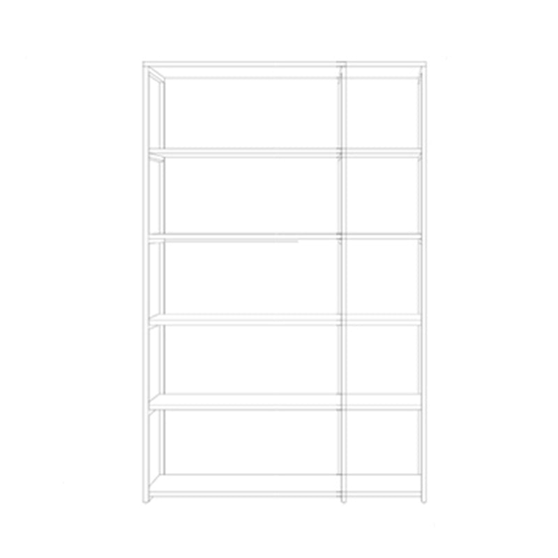 Open Back Bookshelf Contemporary Style Bookcase for Office Study Room 47.2"L x 11.8"W x 70.9"H White Clearhalo 'Bookcases' 'furn' 'furn_bookcases' 'Furniture' 'furniture_bookcases' 'Office Furniture' 5021864