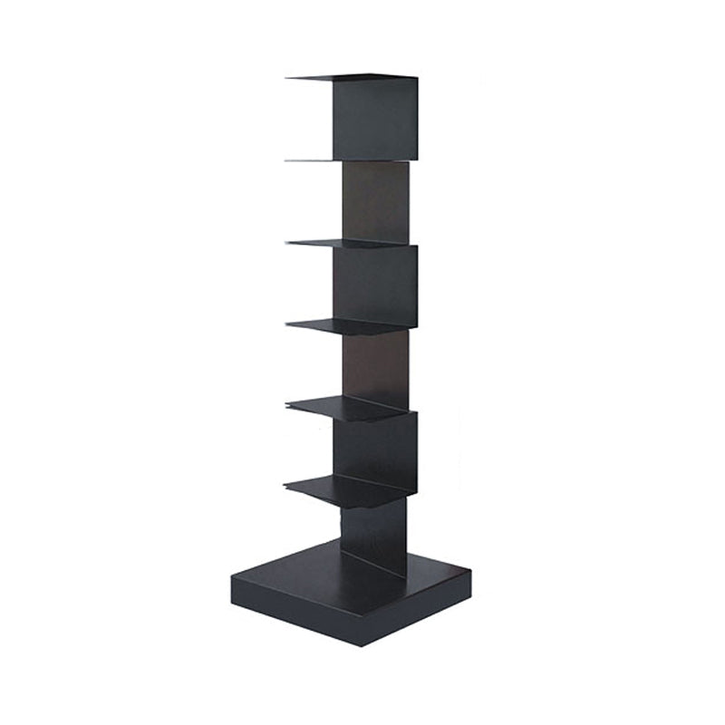 Contemporary Corner Bookcase Geometry Vertical Bookshelf for Living Room 13.8"L x 13.8"W x 42.9"H Black Clearhalo 'Bookcases' 'furn' 'furn_bookcases' 'Furniture' 'furniture_bookcases' 'Office Furniture' 5021872