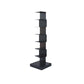 Contemporary Corner Bookcase Geometry Vertical Bookshelf for Living Room 13.8"L x 13.8"W x 49.6"H Black Clearhalo 'Bookcases' 'furn' 'furn_bookcases' 'Furniture' 'furniture_bookcases' 'Office Furniture' 5021874