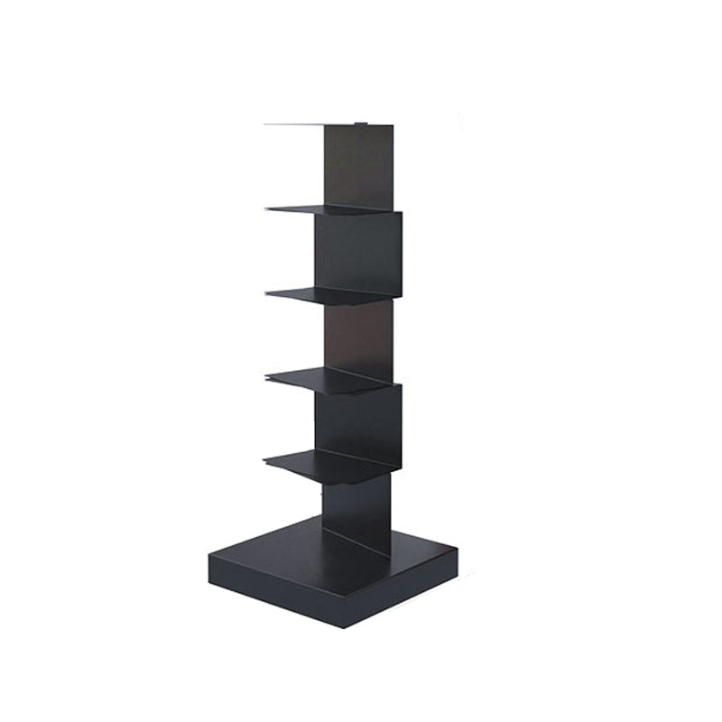 Contemporary Corner Bookcase Geometry Vertical Bookshelf for Living Room 13.8"L x 13.8"W x 36.2"H Black Clearhalo 'Bookcases' 'furn' 'furn_bookcases' 'Furniture' 'furniture_bookcases' 'Office Furniture' 5021880