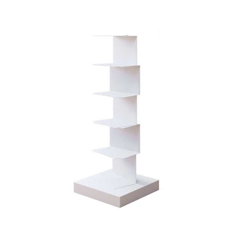 Contemporary Corner Bookcase Geometry Vertical Bookshelf for Living Room 13.8"L x 13.8"W x 36.2"H White Clearhalo 'Bookcases' 'furn' 'furn_bookcases' 'Furniture' 'furniture_bookcases' 'Office Furniture' 5021882