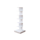 Contemporary Corner Bookcase Geometry Vertical Bookshelf for Living Room 13.8"L x 13.8"W x 42.9"H White Clearhalo 'Bookcases' 'furn' 'furn_bookcases' 'Furniture' 'furniture_bookcases' 'Office Furniture' 5021884