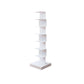 Contemporary Corner Bookcase Geometry Vertical Bookshelf for Living Room 13.8"L x 13.8"W x 49.6"H White Clearhalo 'Bookcases' 'furn' 'furn_bookcases' 'Furniture' 'furniture_bookcases' 'Office Furniture' 5021885