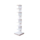 Contemporary Corner Bookcase Geometry Vertical Bookshelf for Living Room 13.8"L x 13.8"W x 56.7"H White Clearhalo 'Bookcases' 'furn' 'furn_bookcases' 'Furniture' 'furniture_bookcases' 'Office Furniture' 5021887