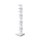 Contemporary Corner Bookcase Geometry Vertical Bookshelf for Living Room 13.8"L x 13.8"W x 63.4"H White Clearhalo 'Bookcases' 'furn' 'furn_bookcases' 'Furniture' 'furniture_bookcases' 'Office Furniture' 5021889