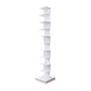 Contemporary Corner Bookcase Geometry Vertical Bookshelf for Living Room 13.8"L x 13.8"W x 70.1"H White Clearhalo 'Bookcases' 'furn' 'furn_bookcases' 'Furniture' 'furniture_bookcases' 'Office Furniture' 5021890